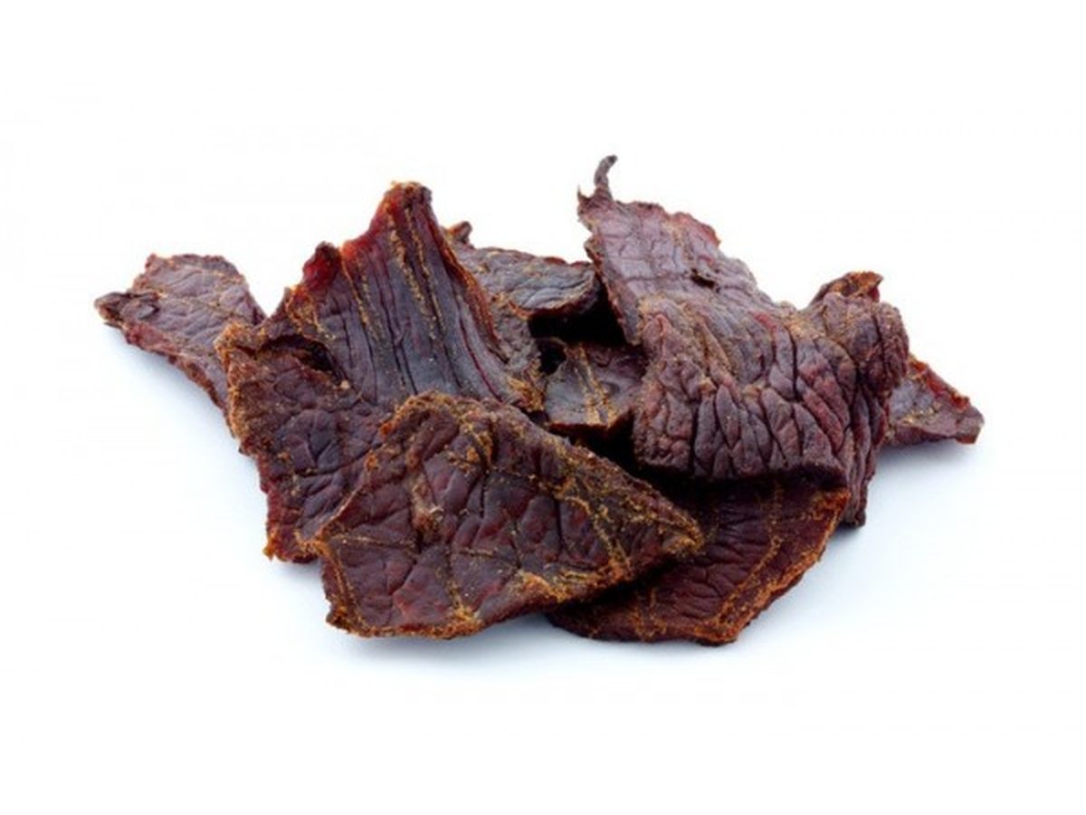 Dried beef jerky strips