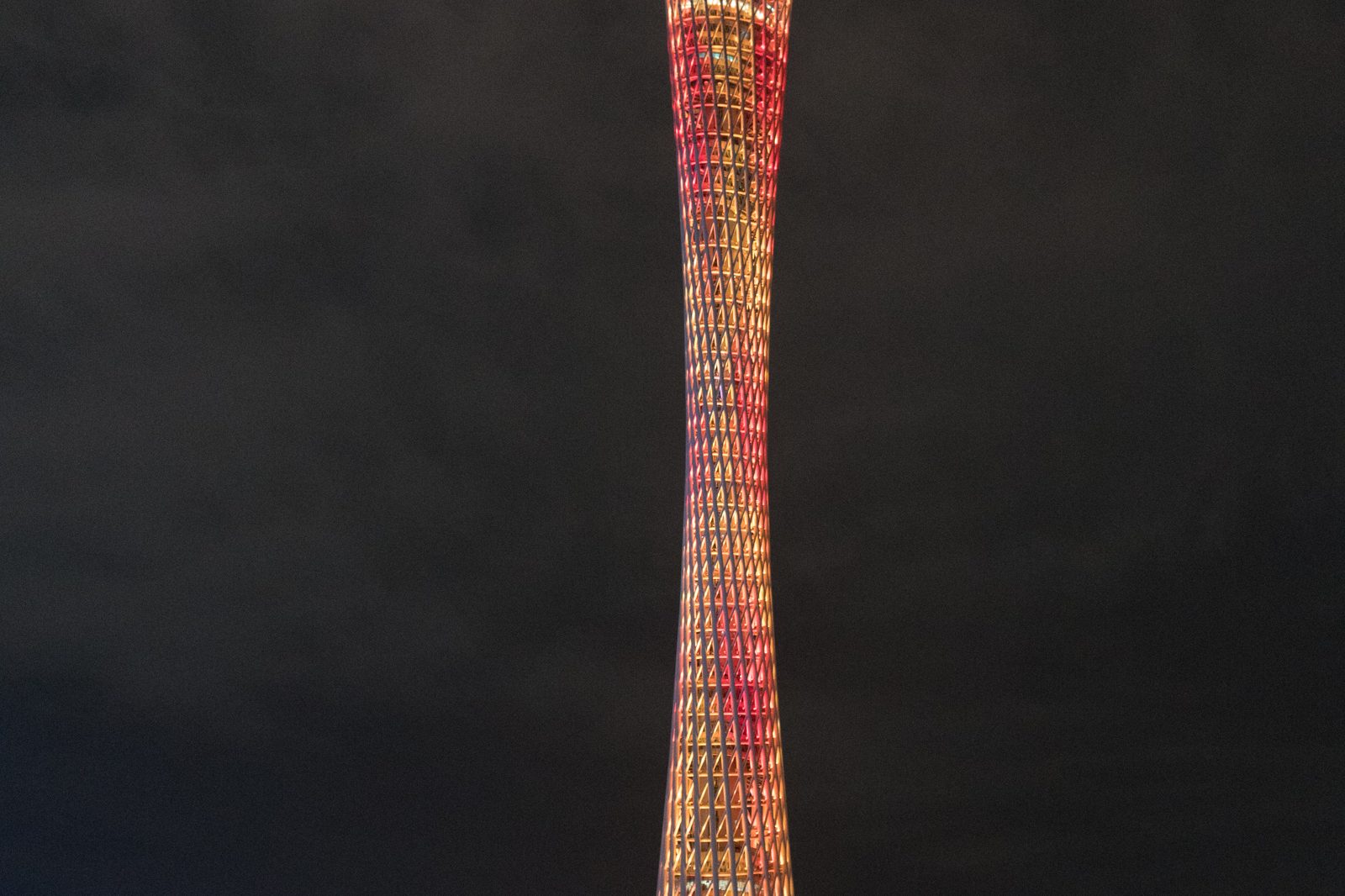 Canton Tower illuminated at night in Guangzhou