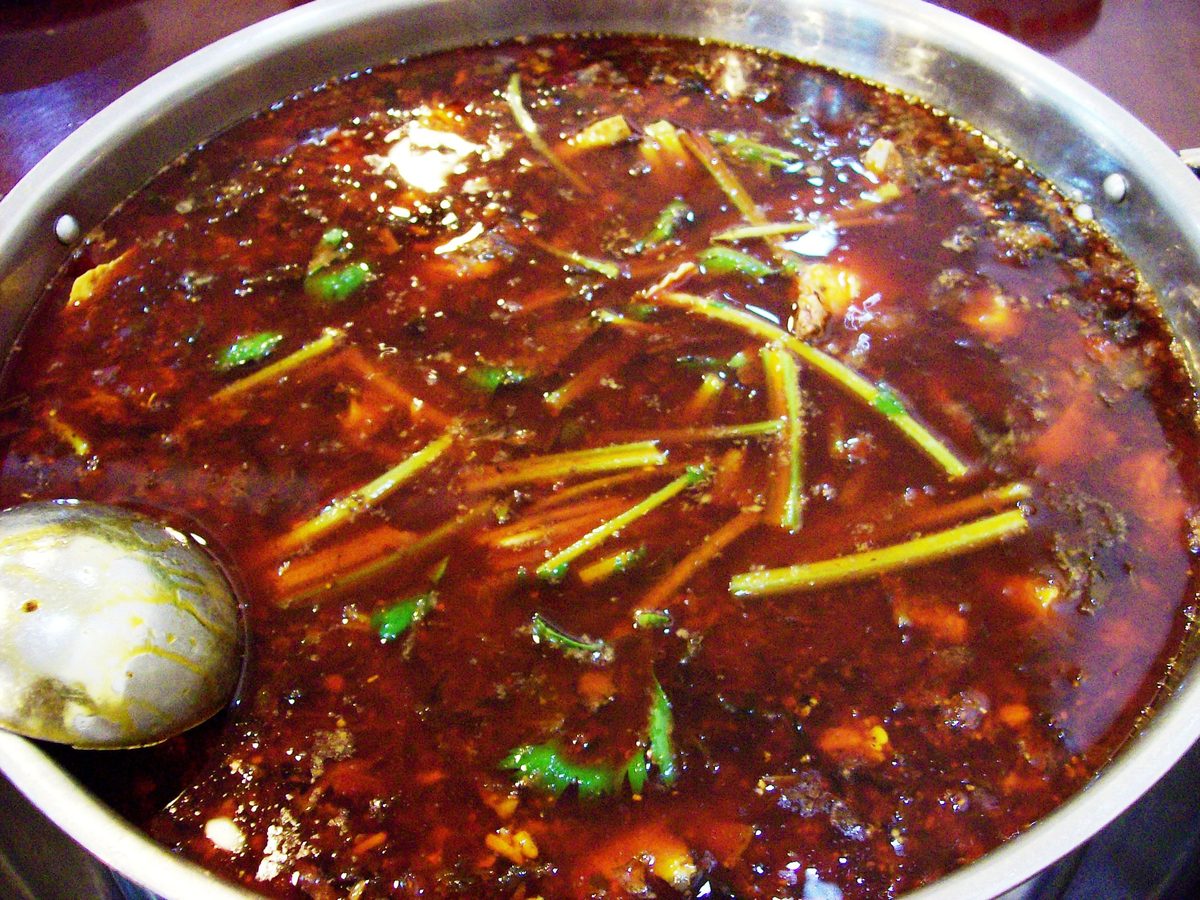 Chongqing hotpot with chili oil broth