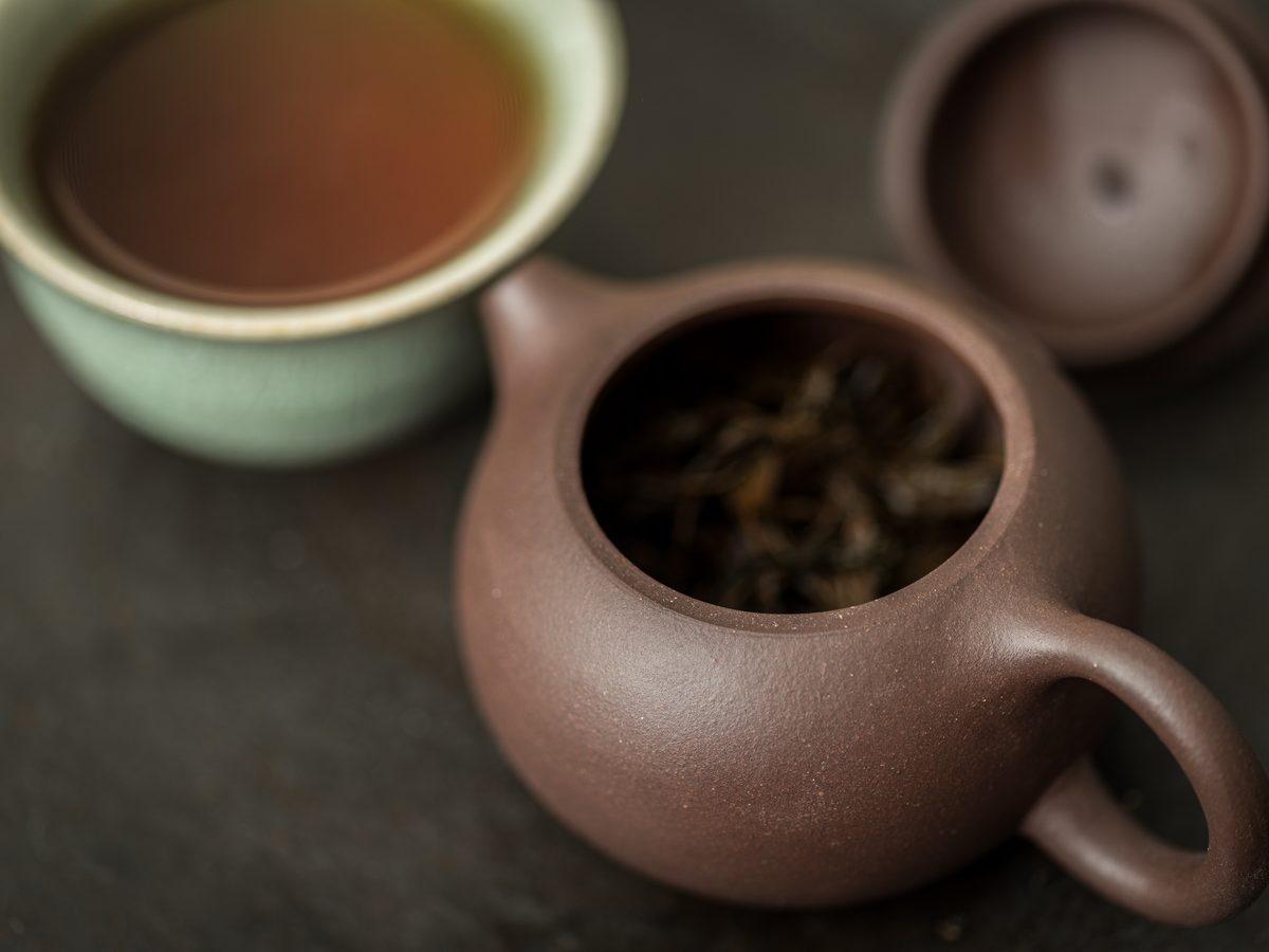 Yixing clay teapot with tea
